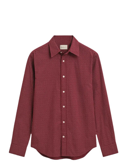 GANT Reg Micro Print Shirt - Red - S