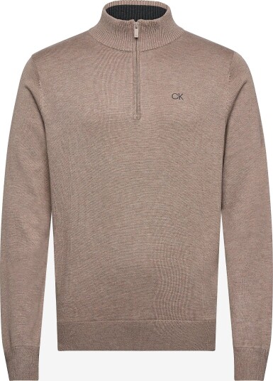 Calvin Klein Golf Elmwood Half Zip Sweater OATMARL XL