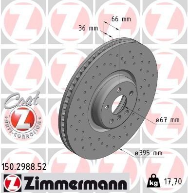 Bremseskive ZIMMERMANN 150.2988.52