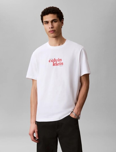 Calvin Klein Jeans Ss 20S Calvinklein Trvl Font Gra White XXL