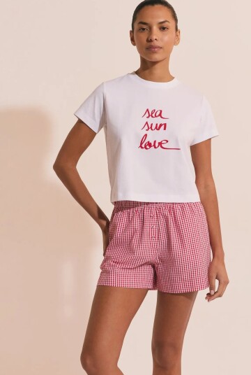 Etam Yasmin Pyjama T Shirt White S Etam Yasmin Pyjama T Shirt White S