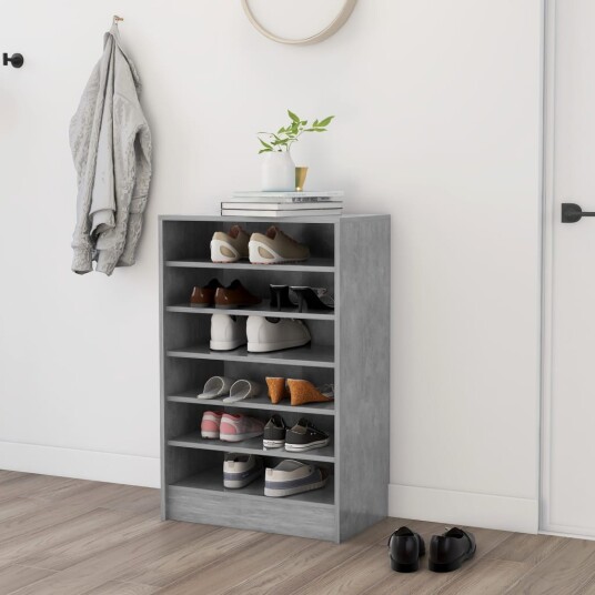 vidaXL Skoskap betonggr? 60x35x92 cm sponplate