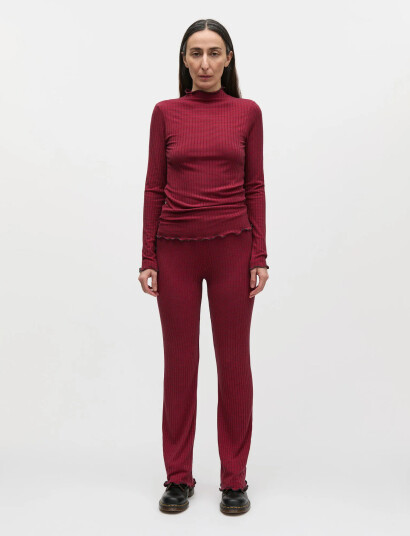 Mads Nørgaard 5X5 Stripe Lonnie Pants - Red - M Mads Nørgaard 5X5 Stripe Lonnie Pants - Red - M