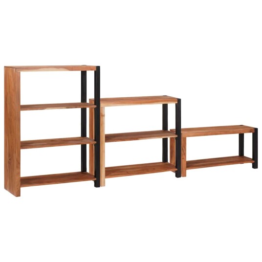 Bokhylle 3 pcs Brun 80 x 30 x 110 cm Massivt akasietre