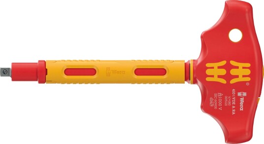 Wera Skralle 410 Isolert T-Håndtak 1/4" Firkantfeste
