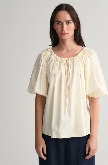 Gant Gathered Blouse Cream 32
