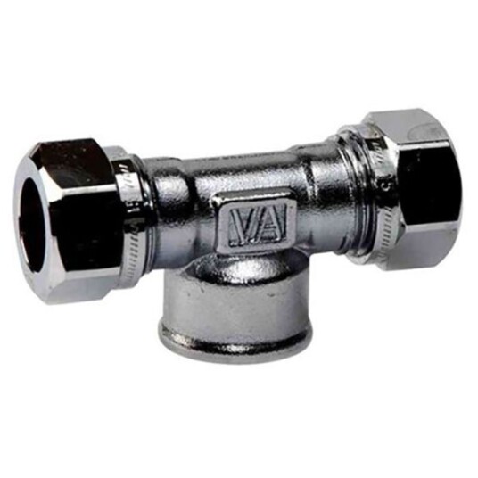 Vatette FG037675320 T-kobling forkrommet, innv. gjenge i midten, 12 mm x G15