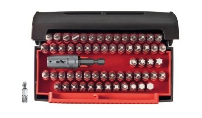 Wiha 07943, 60 Stykker, Hex (Metrisk), Phillips, Pozidriv, Spor/Slot, Torx, Ph 1,Ph 2,Ph 3, Pz 1,Pz 2,Pz 3, 4.5,5.5,6,8 Mm, T10,T15,T20,T25,T30,T40