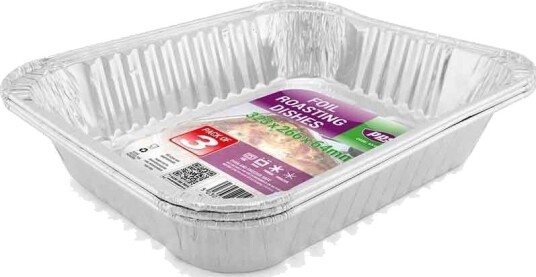 3 stk Store Ildfaste Former i Aluminium 32.3x26.6x6.4 cm