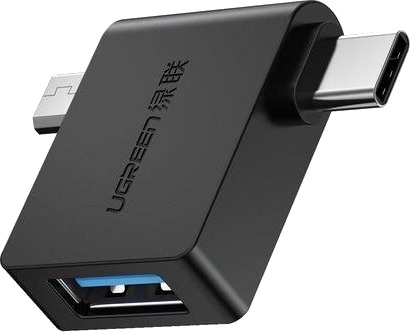 Ugreen 2-I-1 Usb A 3.0 Til Usb-C Og Mikro-Usb Otg-Adapter Svart