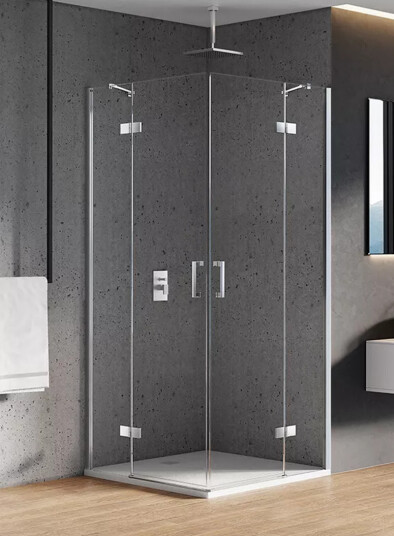 NEW RENOMA Dusjhjørne Sølv m/dobbeldør (90 x 90 x 195)