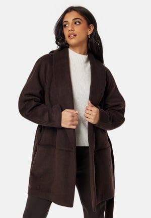 BUBBLEROOM Lilah Belted Wool Coat Brown M BUBBLEROOM Lilah Belted Wool Coat Brown M