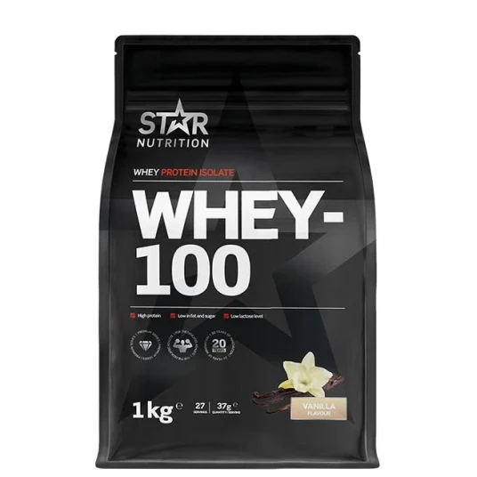 Star Nutrition Whey-100 Myseprotein 1 kg Vanilje
