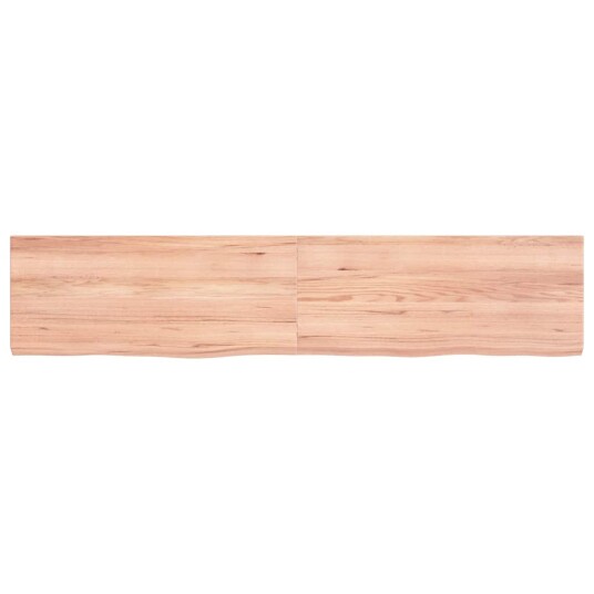 vidaXL Vegghylle lysebrun 140x30x4 cm behandlet heltre eik