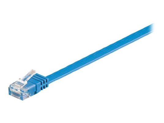 Goobay Koblingskabel Rj-45 Hann Til Rj-45 Hann 50 Cm Utp Cat 6 Formstøpt Flat Blå