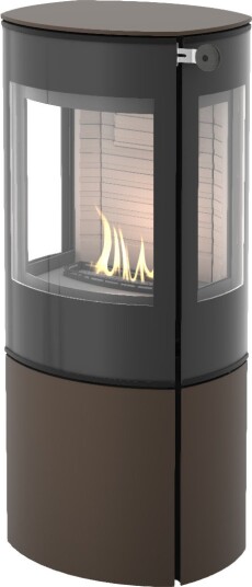Caro 110 mocca frittstående biopeis med sideglass og glassdør Caro 110 mocca frittstående biopeis med sideglass og glassdør