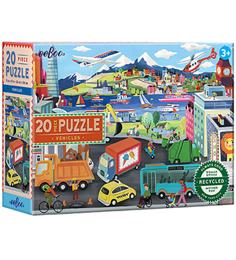 Eeboo Puzzle 20 Pcs - Vehicles - Multi/patterned - ONE SIZE Eeboo Puzzle 20 Pcs - Vehicles - Multi/patterned - ONE SIZE