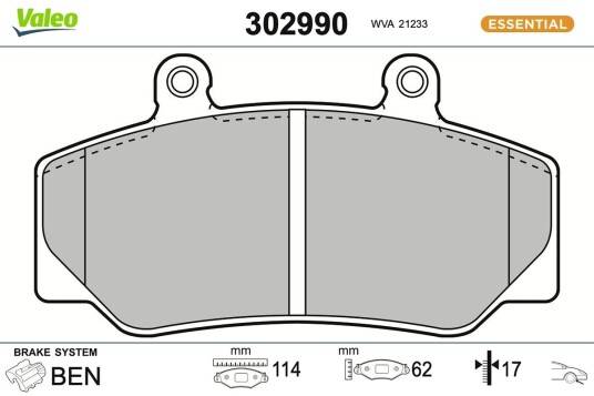Bremseklosser VALEO 302990