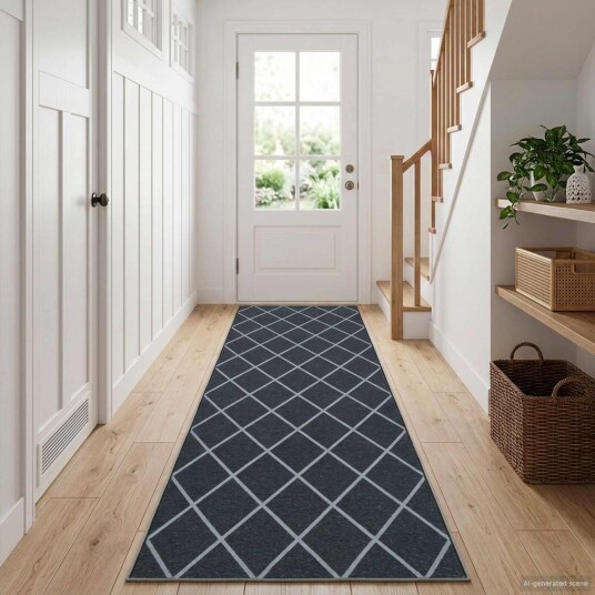 vidaXL Teppe Runner ORIZ 1150 gsm Svart nettmønster