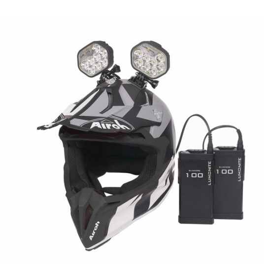 Enduro Hjelmpakke LUMONITE Leader   6838 lm / Oppladbar 2 lykt & batteri + GoPro feste 13676 lm