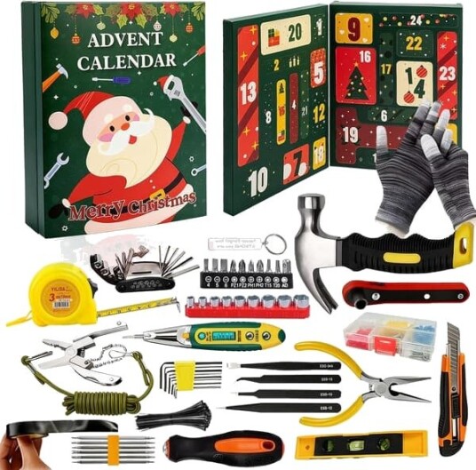 Adventskalender Håndverktøysett Nedtelling til jul 24 dager Håndverktøy Adventskalender Sett for sønn kjæreste ektemann pappa menn tenåringsgutt 2026 jul