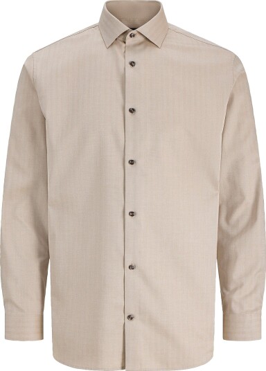 Jack & Jones   Skjorte Jprblaparker Herringbone L/S Shirt   Brun