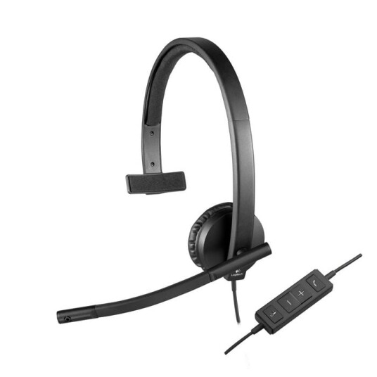 Logitech Usb H570e Hodesett Mono Svart