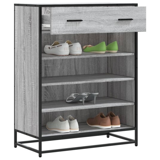 Skoskap grå sonoma 75x38x97,5 cm konstruert tre og metall 8721102923845 Skoskap grå sonoma 75x38x97,5 cm konstruert tre og metall 8721102923845