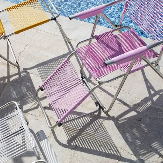 Fiam Spaghetti solstol pink matt aluminium