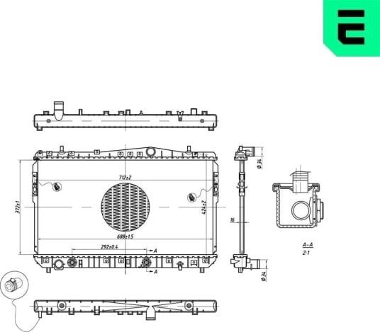 Radiator, motorkjøling ERA 673468 Radiator, motorkjøling ERA 673468