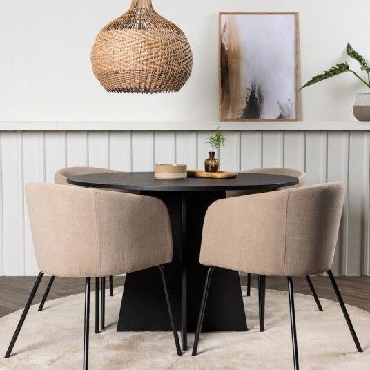 Venture Home Spisegruppe Venture Home Bootcut Ø110 cm med 4 Berit Stoler GR22864