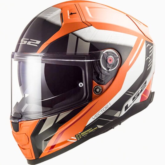 LS2 MC-Hjelm FF811 Vector 2 Stylus Svart/Oransje L
