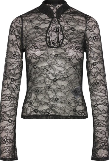 Gina Tricot Lace Top Black S Gina Tricot Lace Top Black S