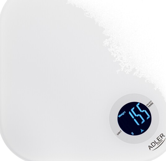 Adler AD3180 Kjøkkenvekt med LCD-display - 10 kg, inkl. batterier - Hvit