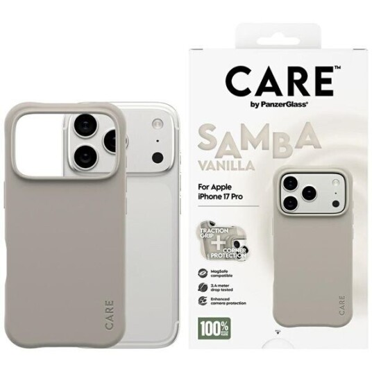CARE by PanzerGlass Fashionable case iPhone 17 Pro MagSafe Samba Vanilla CARE by PanzerGlass Fashionable case iPhone 17 Pro MagSafe Samba Vanilla