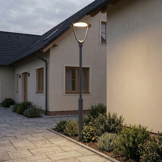 Tarasu LED-utelampe, 250 cm, aluminium, grå, IP65 - Lucande - Terrasse - Moderne - Med en lyskilde