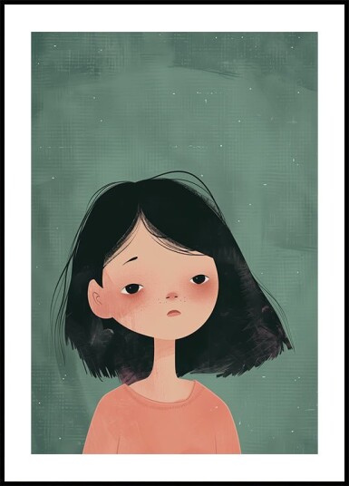 Thoughtful Girl Plakat Plakat / 40x50cm Thoughtful Girl Plakat Plakat / 40x50cm