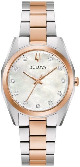 Bulova Dameklokke 98P207 Surveyor Hvit/Rose gulltonet stål Ø30.5 mm Bulova Dameklokke 98P207 Surveyor Hvit/Rose gulltonet stål Ø30.5 mm