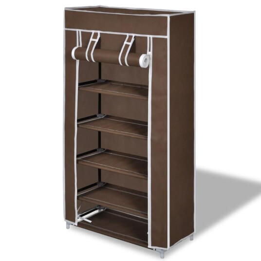 vidaXL Stoff Skoskap 58 x 28 x 106 cm Brun vidaXL Stoff Skoskap 58 x 28 x 106 cm Brun