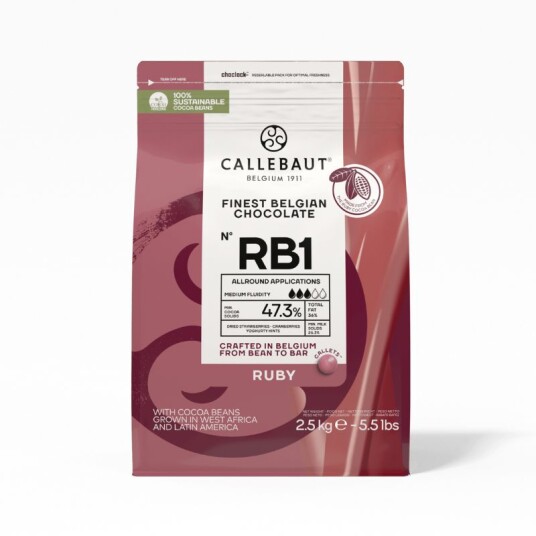 Callebaut Sjokolade Ruby 2,5kg | Slikkepott.No