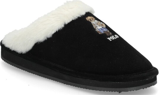 Polo Ralph Lauren Polyester-Kayleigh Br-Fl-Slp - BLACK SUEDE/CREAM - 41