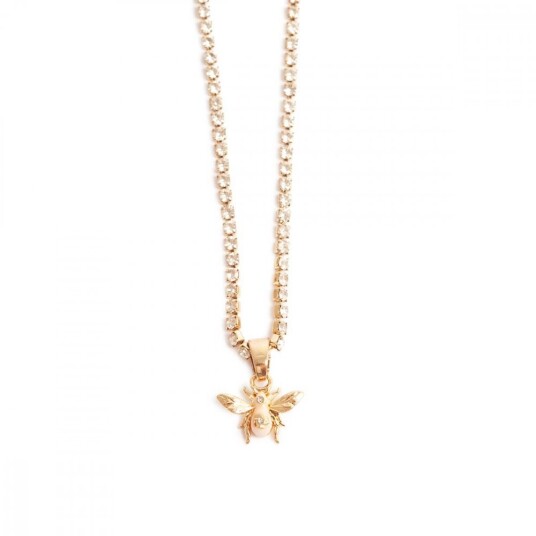 A&C Oslo Kort Kjede Med Glitrende Lenke Floral Bee A&C Oslo Kort Kjede Med Glitrende Lenke Floral Bee