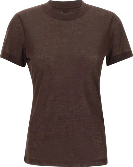 Filippa K Lyocell Cashmere Tee Brown L