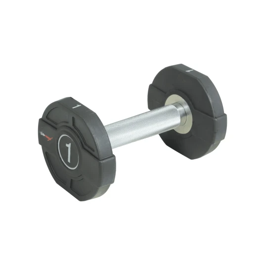 Lifemaxx PU Manual 1 kg - Rett riflet håndtak - Utstyr til crossfit, styrketrening og funksjonell fitness