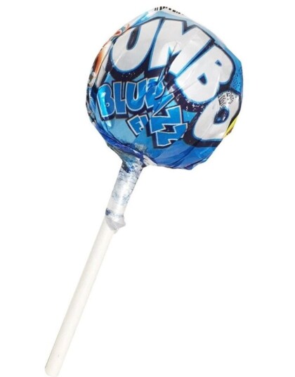 Zed Jumbo Pop Blue Raspberry Jawbreaker Kjærlighet på Pinne med Tyggiskjerne