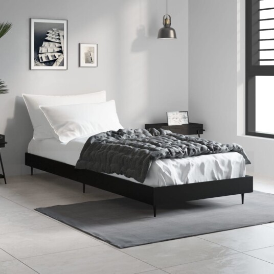 vidaXL Sengeramme svart 75x190 cm konstruert tre