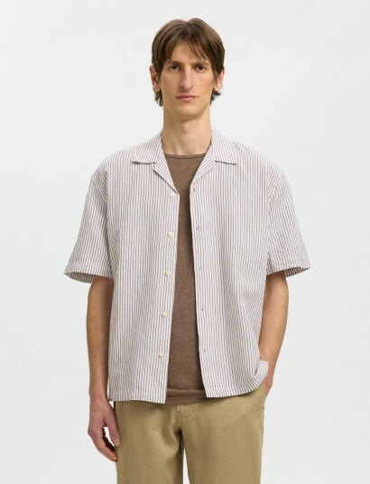 Selected Slmrlxclay Linenblend Ss Shirt Res Noos White L Selected Slmrlxclay Linenblend Ss Shirt Res Noos White L