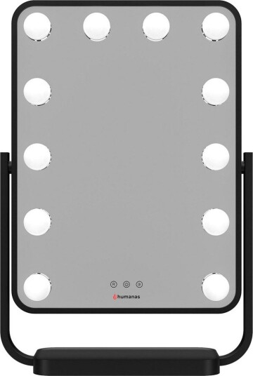 Humanas HS-HM01 LED Sminkespeil med lys (32,8x47,4 cm) Sort Humanas HS-HM01 LED Sminkespeil med lys (32,8x47,4 cm) Sort
