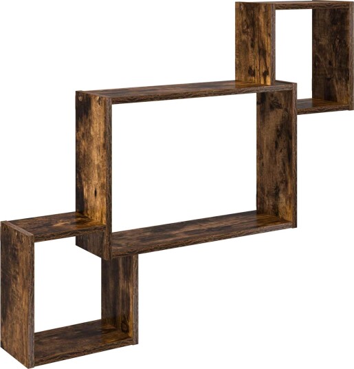 vidaXL Vegghylle Veggmontert Røkt Eik 91,5 x 15 x 76 cm Konstruert tre