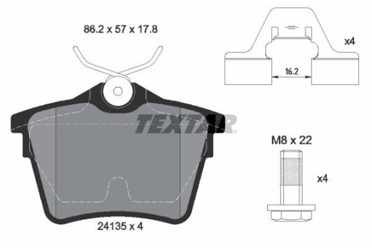 Bremseklosser TEXTAR 2413501 Bremseklosser TEXTAR 2413501